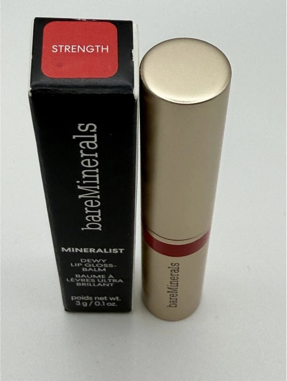 bareMinerals Mineralist Dewy Lip Gloss Balm Strength 3g 0.1oz New In Box